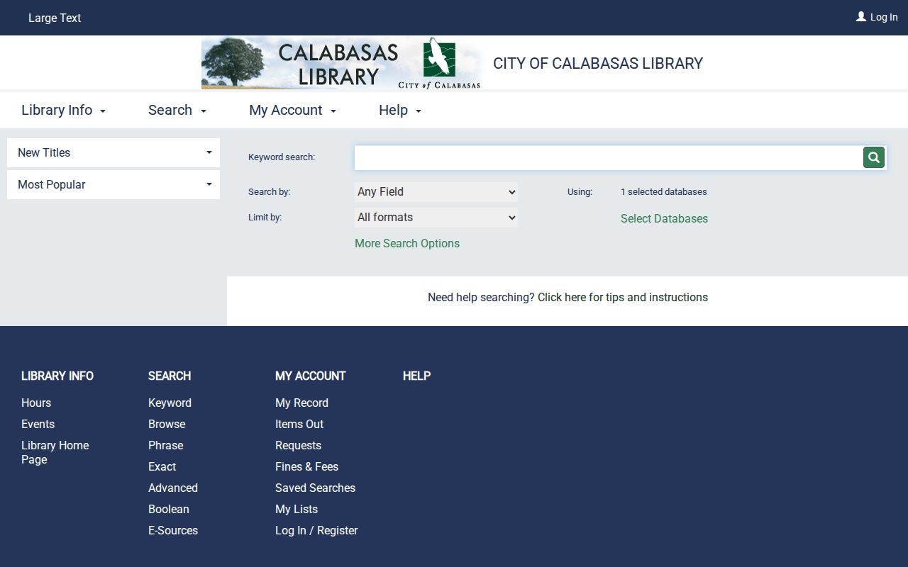 Calabasas city directory library catalog search