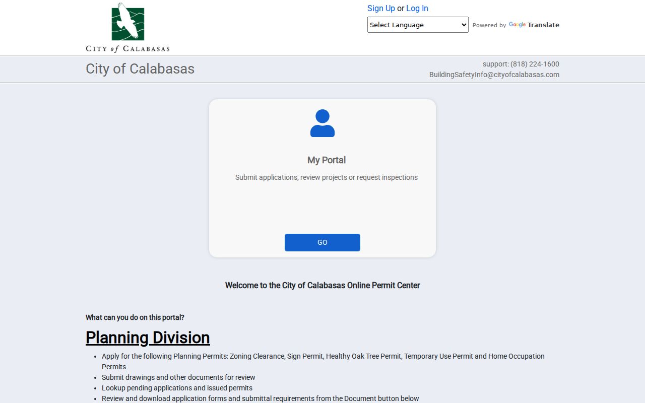 Calabasas previous residents SmartGov permit portal
