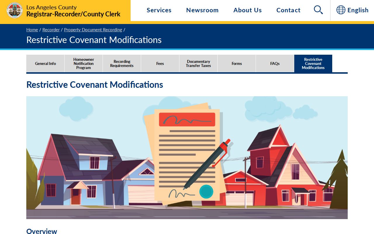Calabasas previous residents restrictive covenant records review